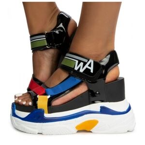 Bold Multicolor Platform Sandals
